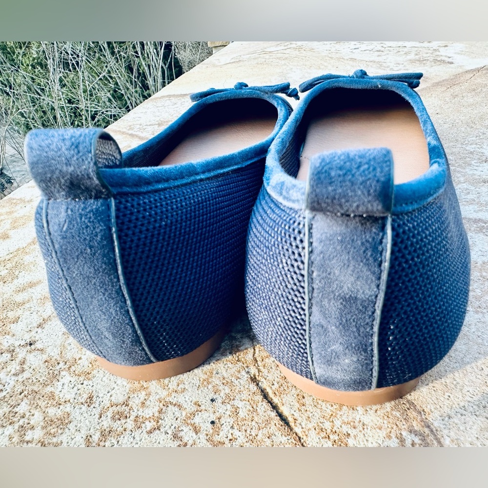 Eric Javits Women's Parris Navy Leather Ballet Flat 🥿 Size 7🥿 Navy Blue - Picture 7 of 11